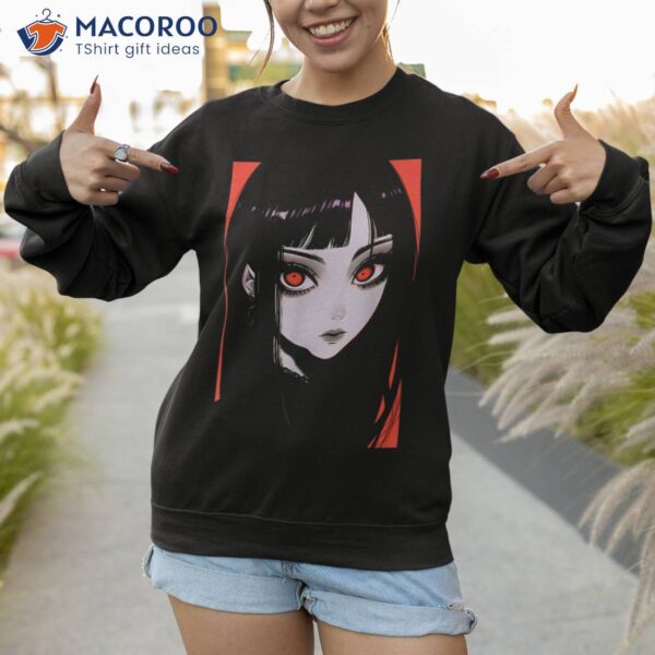 Nu Goth Girl Dark Aesthetic Gothic Anime Waifu Emo Shirt