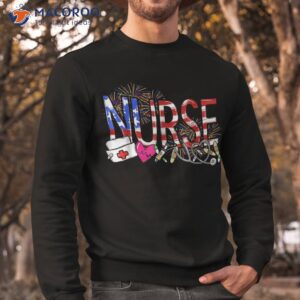 nurse american flag stethoscope pride 4th of july fireworks shirt sweatshirt