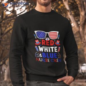 nurse red white and blue nurse crew shirt sweatshirt