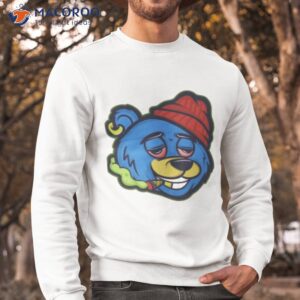 official cannabis stoned bear character t shirt sweatshirt