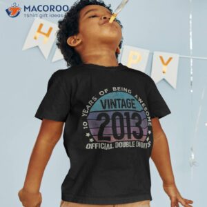 Official Double Digits 10th Birthday 10 Year Old Vintage Shirt