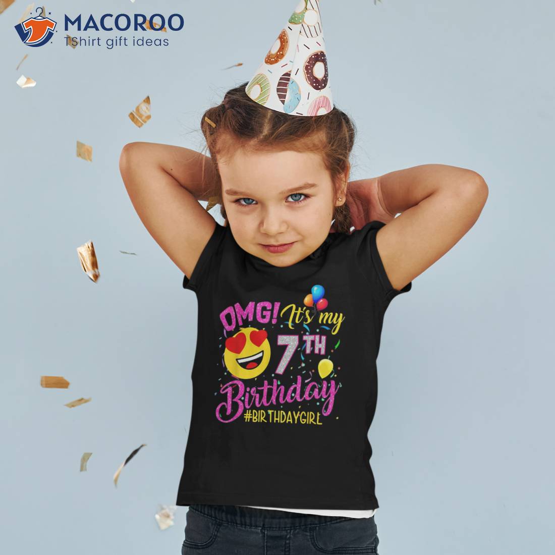 unisex-child Kids Emojicon 7th birthday gifts 7 year old girls t shirt'  Men's T-Shirt