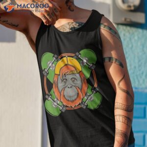 orangutan sketboarding funny skater monkey shirt tank top 1