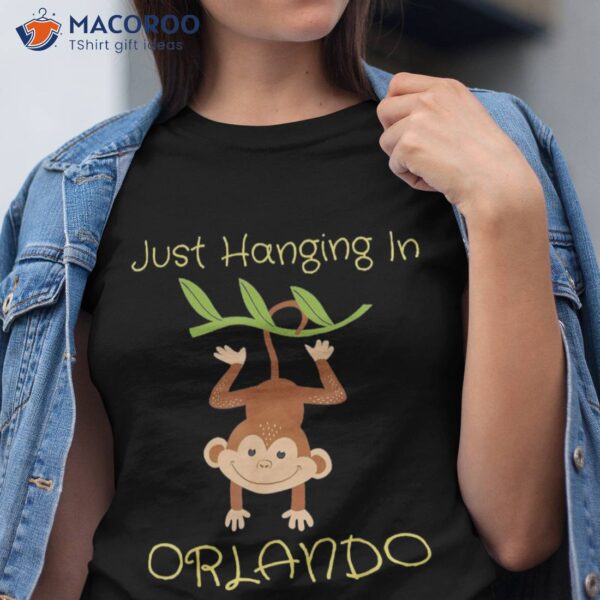 Orlando Florida Just Hanging Cute Monkey Vacation Shirt