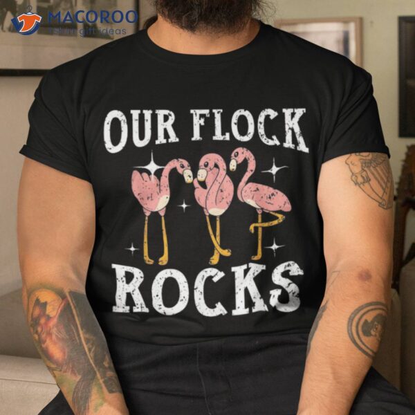 Our Flock Rocks Flamingo Family Group Vacation Matching Shirt