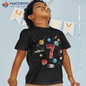 outer space 7 years old 7th birthday boys planets astronaut shirt tshirt