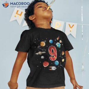 outer space 9 years old 9th birthday boys planets astronaut shirt tshirt