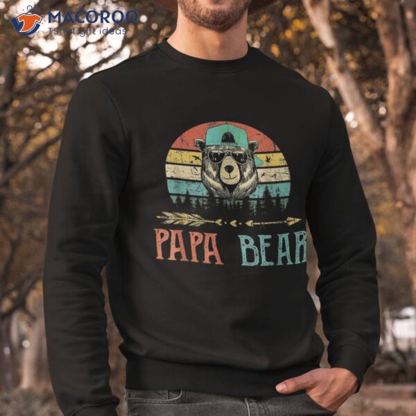 Papa Bear Shirt Vintage Daddy Wildling Father’s Day Dad