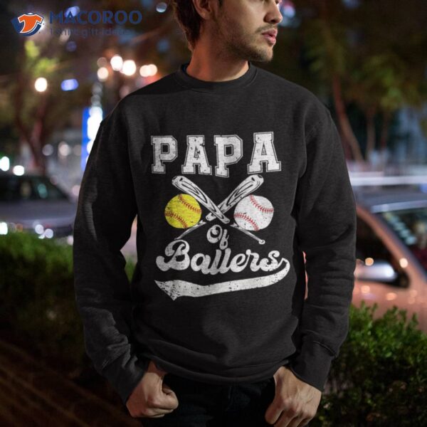 Papa Of Ballers Softball Baseball Player Father’s Day Shirt