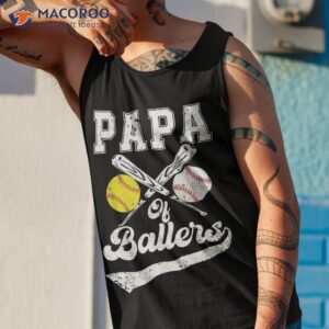 papa of ballers softball baseball player father s day shirt tank top 1