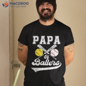 papa of ballers softball baseball player father s day shirt tshirt 2