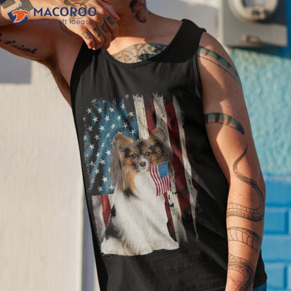 Papillon Dog American Flag Usa 4th Of July Lovers Shirt