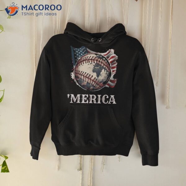 Patriotic Baseball 4th Of July Merica Usa American Flag&acirc;&nbsp; Shirt