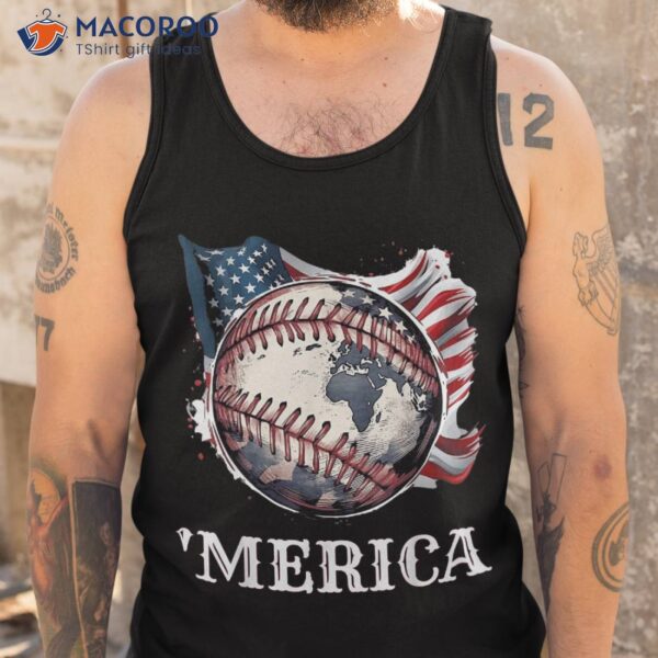 Patriotic Baseball 4th Of July Merica Usa American Flag&acirc;&nbsp; Shirt