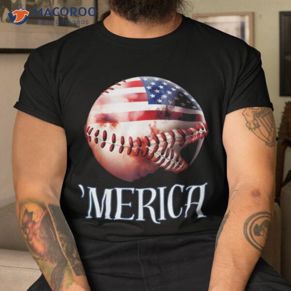 Patriotic Baseball 4th Of July Merica Usa American Flag&acirc;&nbsp; Shirt