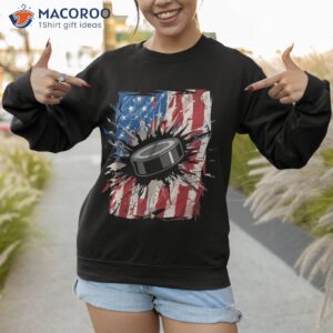 patriotic ice hockey 4th of july usa american flag boys shirt sweatshirt