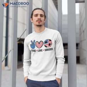 peace love soccer american flag indepedence day s boys shirt sweatshirt 1