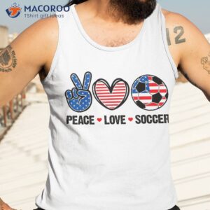 peace love soccer american flag indepedence day s boys shirt tank top 3