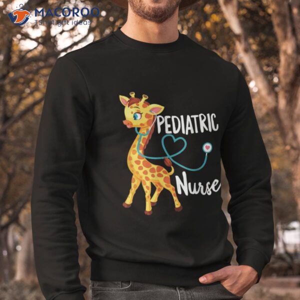 Pediatric Nurse Giraffe Stethoscope Shirt