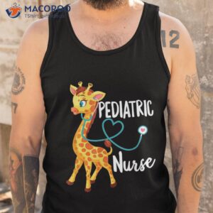 pediatric nurse giraffe stethoscope shirt tank top