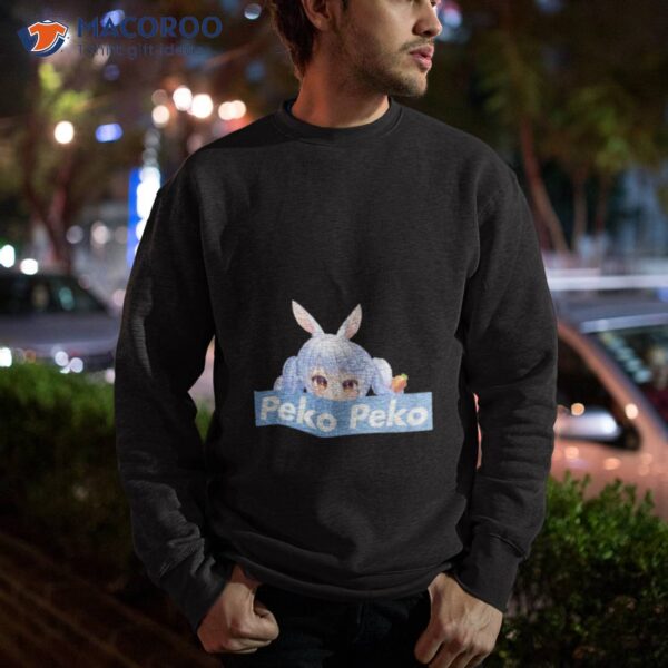 Peko Peko Peeker Holomyth Bunny Hare Girl Hololive Usada Pekora Shirt