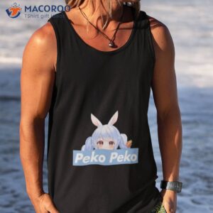 peko peko peeker holomyth bunny hare girl hololive usada pekora shirt tank top