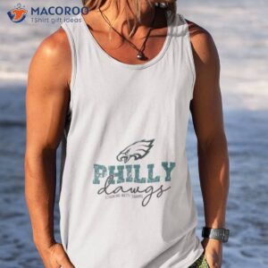 philadelphia eagles and georgia bulldogs philly dawgs stacking natty champs shirt tank top