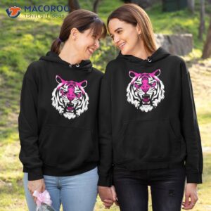 pink black hot wild tiger t shirt hoodie 1