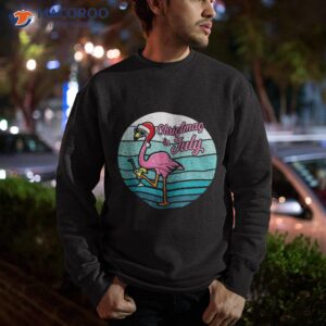 pink flamingo funny christmas in july summer vacation shirt sweatshirt