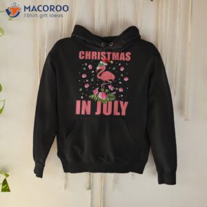 pink flamingo in santa hat christmas july gift girl shirt hoodie 1