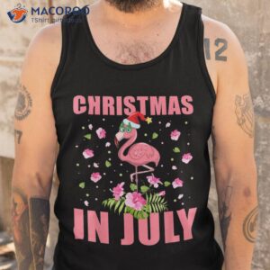 pink flamingo in santa hat christmas july gift girl shirt tank top 1