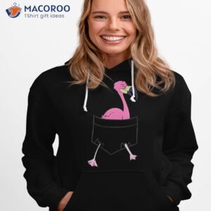 pink flamingo in the pocket shirt hoodie 1