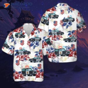 Police Truck, Fourth Of July Hawaiian Shirt
