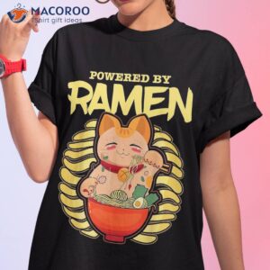 Powered By Ra Noodles Soup Bowl Kawaii Cat Lover Shirt