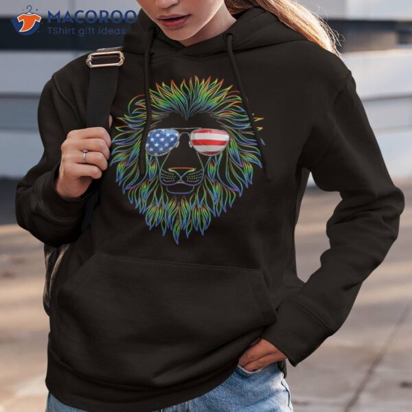 Pride Of The United State Lion With Usa Sunglasses Shirt