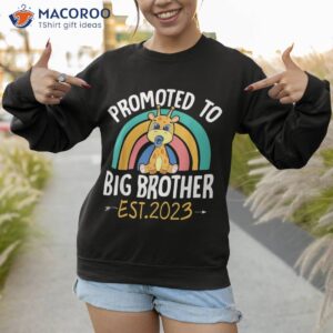 promoted to big brother est 2023 giraffe expecting new baby shirt sweatshirt