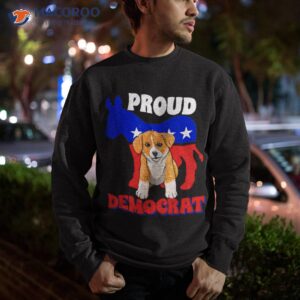 proud democrat dogs love corgi usa american flag donkey shirt sweatshirt