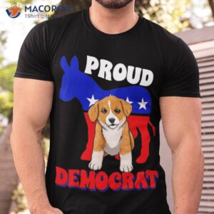 proud democrat dogs love corgi usa american flag donkey shirt tshirt