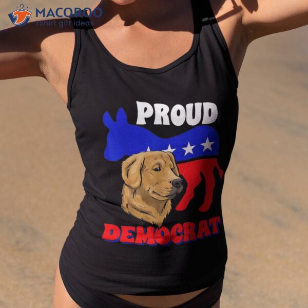 Proud Democrat Dogs Politics Usa Americans Flag Donkey Shirt