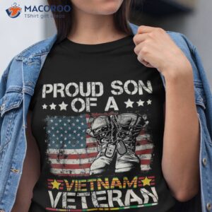 proud son of vietnam veteran us flag shirt tshirt