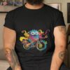 Psychedelic Paper Cut Monster Riding A Bicycle Shirt