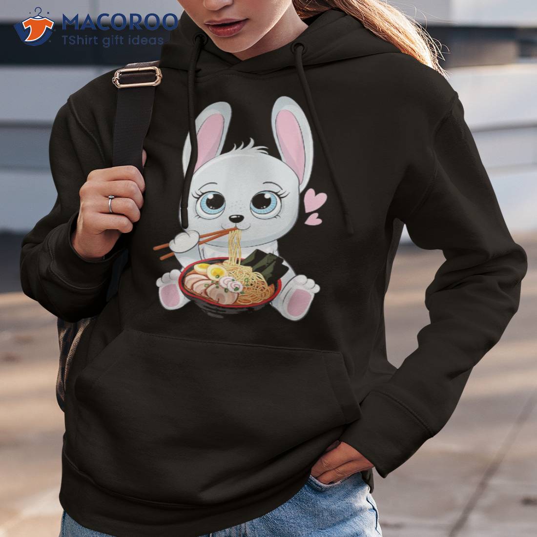 Kawaii Anime Girl that has Bunny Hoodie