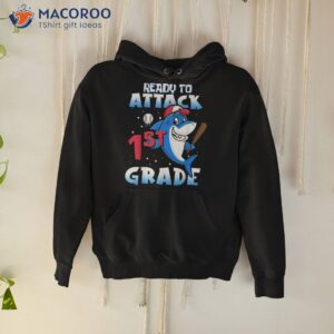 ready to attack 1st grade apparel back school shark boys shirt hoodie