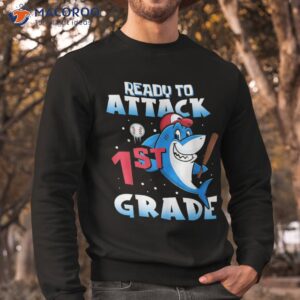 ready to attack 1st grade apparel back school shark boys shirt sweatshirt