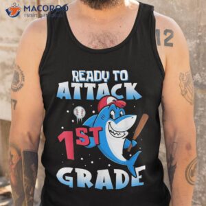 ready to attack 1st grade apparel back school shark boys shirt tank top