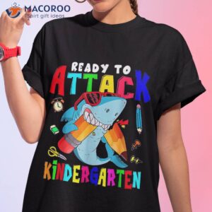 ready to attack kindergarten shark sunglasses back school shirt tshirt 1