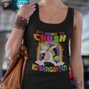 ready to crush kindergarten dabbing unicorn back school shirt tank top 4