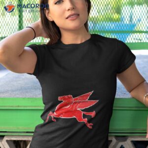 red pegasus distressed version facing left shirt tshirt 1