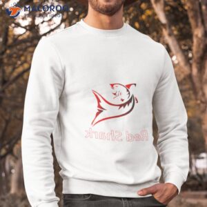 Red Shark In Reverse Shirt 2 red shark in reverse shirt sweatshirt