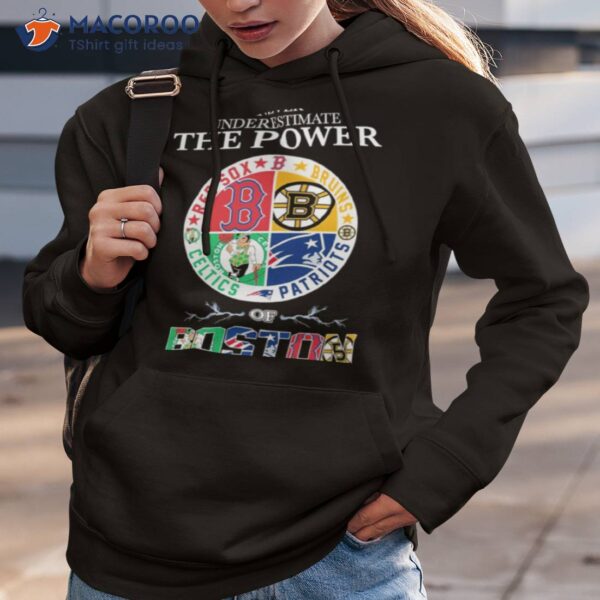 Red Sox Bruins Patriots And Celtics Never Underestimate The Power Of Boston Shirt